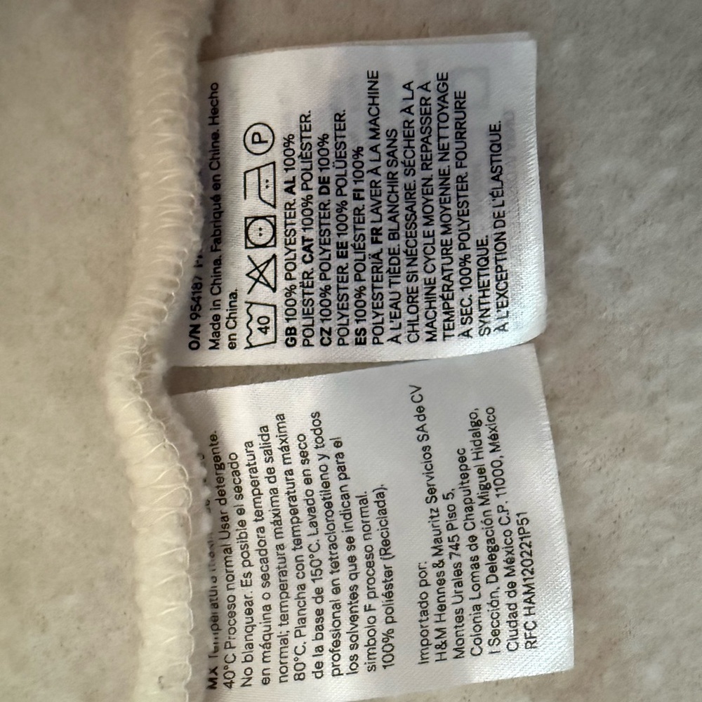 H&M Cream Sherpa Jacket With Chest Pocket Small - Picture 4 of 6